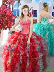 Gorgeous Really Puffy Sweet 16 Fashionable Quinceanera Dress with Beading and Ruffles