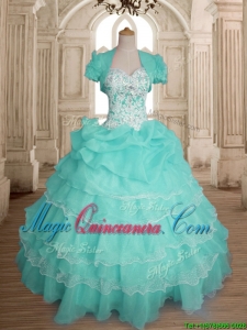 Comfortable Beaded and Ruffled Layers Sweet 16 Dress in Organza