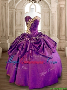 Latest Eggplant Purple Quinceanera Dress with Beading and Ruffles