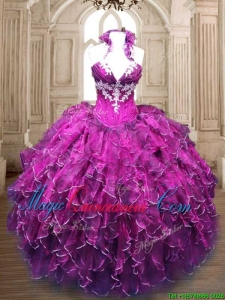 New Arrivals Organza Quinceanera Dress with Appliques and Ruffles