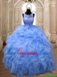 Perfect Scoop Beading and Ruffles Quinceanera Dress in Organza