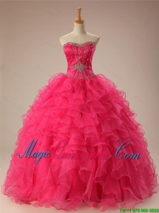 2016 Summer Perfect Sweetheart Quinceanera Dresses with Beading and Ruffles