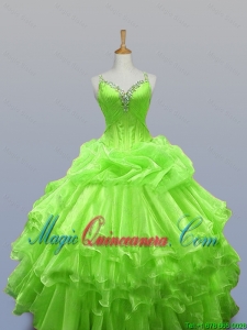 Pretty 2016 Summer Straps Quinceanera Dresses with Ruffled Layers