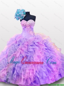 2015 Fall Luxurious Quinceanera Dresses with Sequins and Ruffles