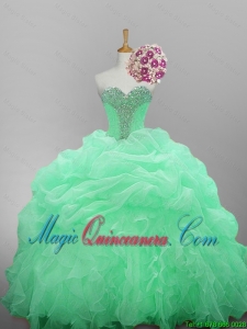 2015 Winter New Style Sweetheart Quinceanera Dresses with Beading and Ruffled Layers