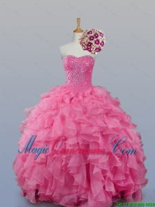 2015 Winter New Style Sweetheart Quinceanera Dresses with Beading and Ruffles