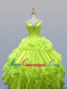 Luxurious Straps Quinceanera Dresses with Ruffled Layers for 2015 Fall