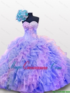 Perfect Beaded and Sequins Sweetheart Quinceanera Dresses for 2015