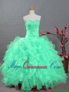 Perfect Sweetheart Quinceanera Dresses with Beading and Ruffles for 2015 Fall