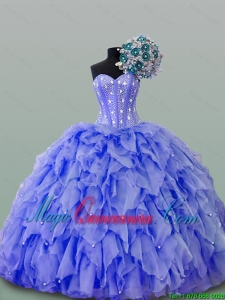 2015 Real Elegant Quinceanera Dresses with Beading and Ruffles