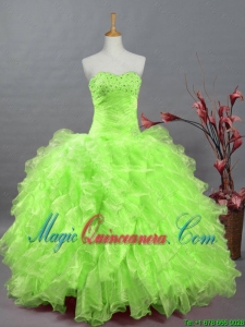 Elegant Sweetheart Quinceanera Dresses in Spring Green for 2015 Fall