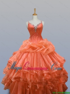 New Arrival 2016 Summer Straps Quinceanera Dresses with Beading and Ruffled Layers