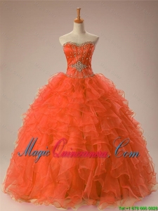 New Arrival 2016 Summer Sweetheart Beaded Quinceanera Gowns in Organza