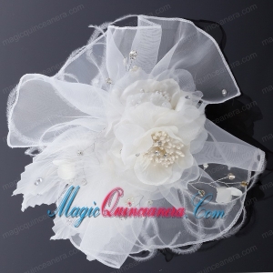 Elegant Feather Red Imitation Pearls Fascinators for Wedding
