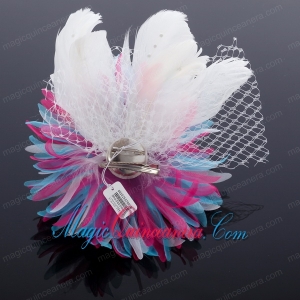 Elegant White Taffeta/Tulle Wedding Fascinators Hair Flower