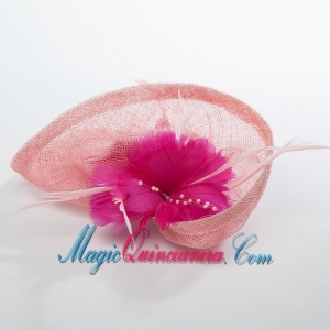2014 Feather Tulle Red Hair Ornament for Women