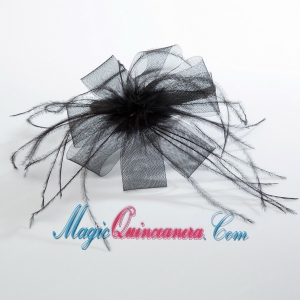 Cheap White Tulle Elegant Feather Fascinators