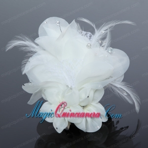 Elegant Apple Green Feather and Tulle Imitation Pearls Fascinators