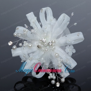 Elegant Feather Tulle Fascinators with Imitation Pearls