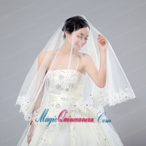 One-Tier Cut Edge White Classic Chapel Bridal Veils