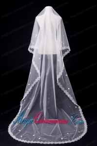 One-Tier Oval Lace Edge Bridal Veils for Wedding Party