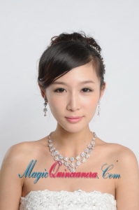 Dignified Colorful Imitation Pearl Jewelry Set Including Necklace Earring