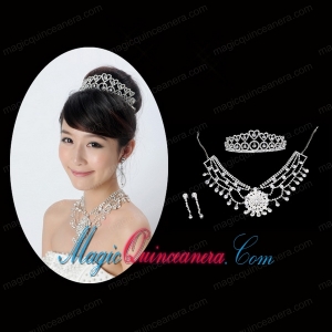 Elegant Alloy With Rhinestone Crystal Ladies Jewelry Sets