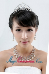 Imitation Pearl Alloy Jewelry Sets Including Necklace and Earings