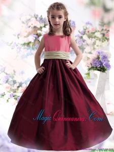 2016 Summer Cheap Multi Color Ruffled Little Girl Pageant Dresses with Sash