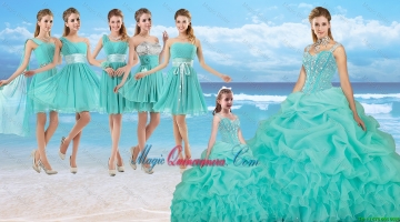 Perfect Beaded Quinceanera Dresses and Cheap Short Dama Dresses and New Turquoise Litter Girl Dresses