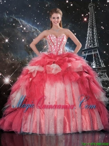 Exclusive Beaded Ball Gown Quinceanera Dresses with Brush Train