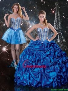 Beautiful Sweetheart Detachable Quinceanera Dresses with Beading and Pick Ups