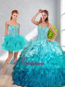 Modern 2016 Sweetheart Detachable Quinceanera Dresses in Multi Color