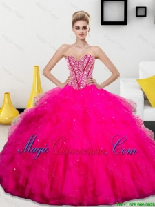 Wonderful Beading and Ruffles Sweetheart 2015 Quinceanera Dresses