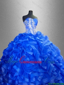 2016 Beaded Sweetheart Luxurious Quinceanera Gowns with Ruffles