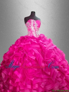 2016 Beaded and Ruffles Discount Sweet 16 Gowns with Sweetheart