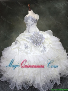 Discount Ruffled Layers Quinceanera Gowns with Beading and Sequins