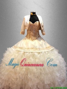 2016 Popular Sweetheart Quinceanera Dresses with Beading and Ruffles