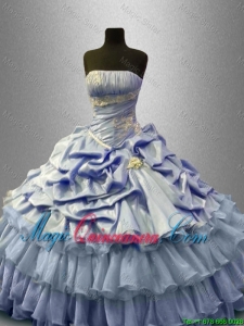 Beautiful Ruffled Layers Sweet 16 Gowns with Pick Ups for 2016