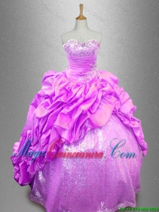 Beautiful Strapless Beaded Sweet 16 Dresses with Pick Ups