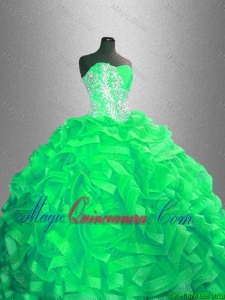 Classical Ball Gown Sweet 16 Dresses with Beading and Ruffles for 2016