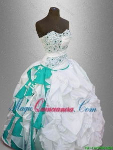 Elegant Sweetheart Quinceanera Gowns with Beading and Pick Ups for 2016