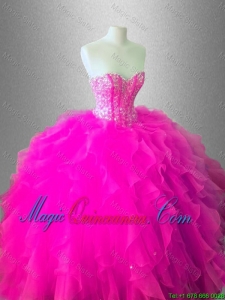 Fashionable Ball Gown Ruffles Sweet 16 Gowns with Beading for 2016