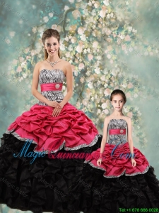 2015 Winter Perfect Strapless Zebra Macthing Sister Dresses in Multi Color