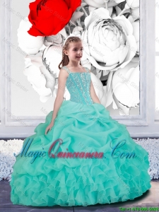Lovely Straps Turquoise OrganzaMini Quinceanera Dresses for 2016