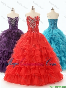 Custom Made 2016 Ball Gown Sweet 16 Dresses with Ruffled Layers