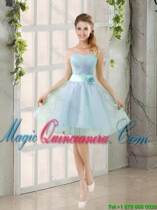 Custom Made A Line Strapless Dama Dresses with Ruching