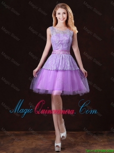 Luxurious Scoop Dama Dresses with Appliques and Belt