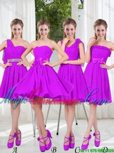 Pretty Sweetheart Beading Short Dama Dresses in Purple