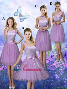 New Style Appliques Tulle Dama Dresses with Knee Length